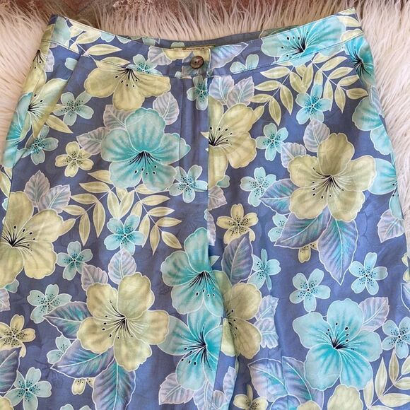 Tommy Bahama 100% Silk Tropical Print Pants Size 2 - Picture 2 of 11